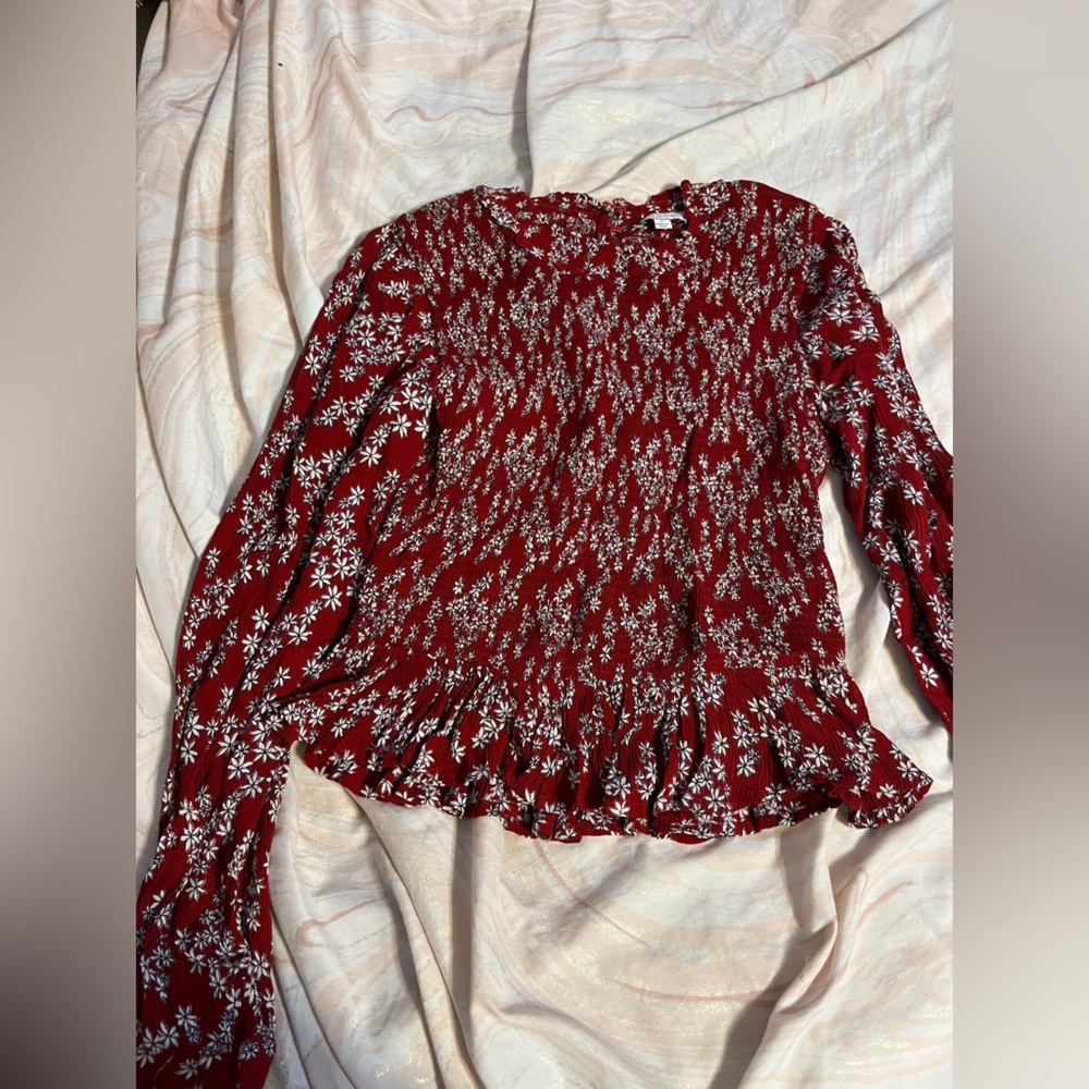 Red and white top